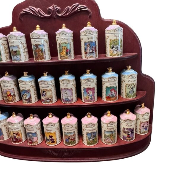 Walt Disney Spice Jar Set Lenox 1995 Salt Pepper Shakers EUC Vintage 26 Set - Picture 15 of 16